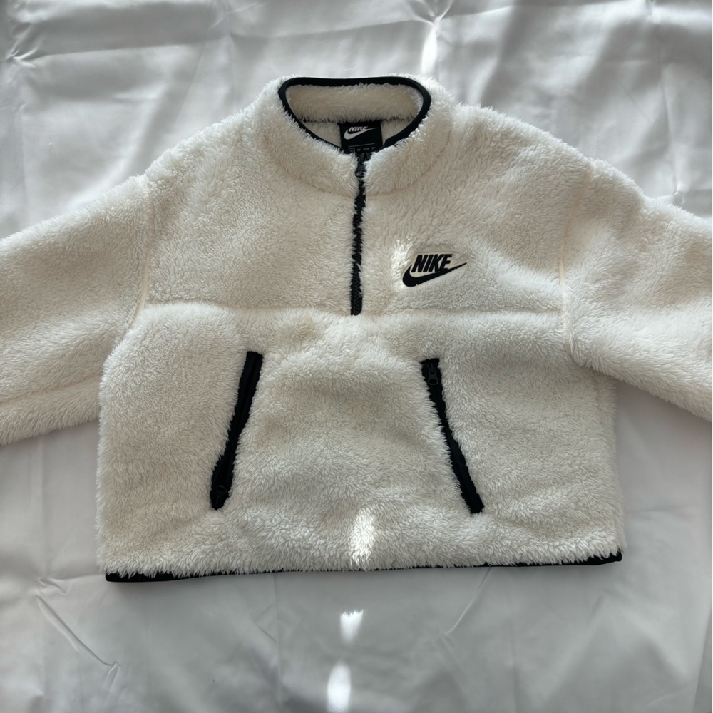 Nike Womens NSW 1/4-Zip Sherpa Fleece Crop Top